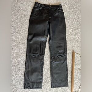 Wilsons Vintage Black Leather Pants, Sz 6
